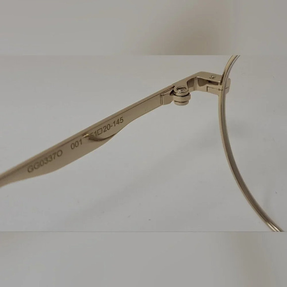 NWT Gucci Men's Glasses Frames Round All Metal Gold Japan GG0337O 001 51-20-145 - Picture 4 of 15